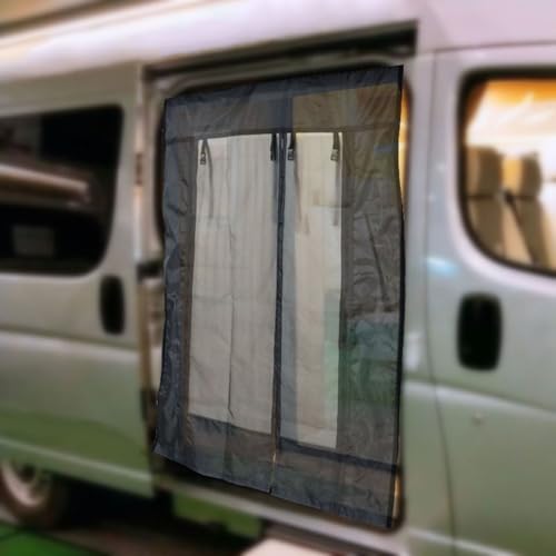 Alanmoship Fliegengitter für Schiebetür, 133 x 180 cm, für Lieferwagen, Seitentür, Moskitonetz, Insektenschutz, zweilagig, für Fiat für Ducato Wohnmobile und Wohnmobile