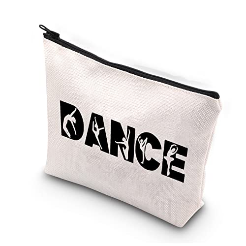 PLITI Make-up-Tasche, Tanzlehrer, Kosmetiktasche, Geschenke für Tanzliebhaber, Schwarz, Wasserfest, Canvas, 22,9 cm x 17 cm x 5 cm, Reisen, Make-up-Aufbewahrung, Geschenk