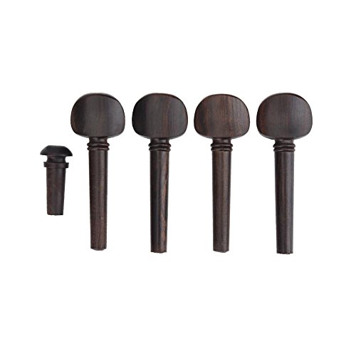 4 Stück Violin Pegs Ebenholz Holz Stimmgerät Set Violine Ersatz Zubehör für 4/4 Violine String, Spielzubehör