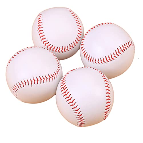 4 Stück baseball ball,Handgenäht Baseballs,Soft Baseballs,9 Inch Baseballs,PU Soft Basebälle, Baseball bälle Softball,Training Baseball,für Erwachsene und Jugendliche, professionelle Baseballspiele