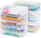 Iris Ohyama, Aufbewahrungsbox für Büromaterial, Plastik, 1.4L, 10er Set, Transparent, Stapelbar, Schnappverschluss, für Schreibwaren, Dokumente, Stifte, kleine Werkzeuge, BPA frei, Organizer, MCC-220