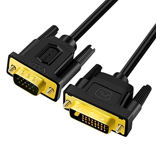 SHULIANCABLE DVI auf VGA Kabel, DVI-D 24 + 1 auf VGA Adapterkabel, Stecker auf Stecker, unterstützt 1080P Full HD für PC DVD HDTV Monitor (1M)