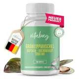 Vitabay Grünlippmuschelextrakt 300 Grünlippmuschel Kapseln hochdosiert 2.000mg - Green lipped mussel capsules Grünlippmuschel-kapseln Gruenlippmuschel Laborgeprüft Bioaktiv Hohe Bioverfügbarkeit