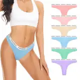 Lakpoau 6er Pack Baumwolle String Tanga Damen Strings Set Tangas Damen Baumwolle Unterhosen Sexy Unterwäsche für Frau Atmungsaktiv Unterwäsche Mehrfarbig UN7 M