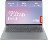 Lenovo IdeaPad Slim 3 Laptop | 16" WUXGA Display | AMD Ryzen 5 | AMD Radeon Grafik | 16GB RAM | 512GB SSD | Windows 11 Home | QWERTZ | Arctic grau | 3 Monate Premium Care