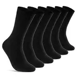 sockenkauf24 6 | 12 | 24 Paar THERMO Socken Damen Wintersocken Baumwolle Vollfrottee Schwarz 10900 WP (6 Paar 35-38)