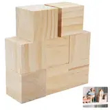 8 Stück Holzwürfel Blanko, Holzwürfel Groß 50x50x50mm, Quadrat Würfel Natürliche Bastelwürfel, Unbehandeltes Bauklötze Holz Quadrat Würfel, Holzbauklötze Natural für Lernen, Basteln, DIY Puzzle