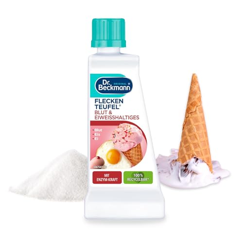 Dr. Beckmann Fleckenteufel Blut & Eiweißhaltiges | Spezialfleckentferner gegen Blutflecken, Eis- und Spermaflecken u.v.m. | 50 ml