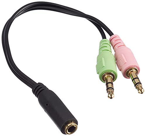 adpatare 14021 Adapter-Kabel Mobiltelefon/Smartphone-Headset 4-polig TRRS-Klinke an PC-/Notebook-Anschluss 2 Separate Stecker