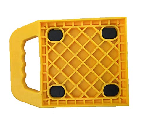 KATSU 4 Stück Jack Pads Unterlegplatten für Wagenheber und Wohnwagenstützen mit Griff und Rutschfester Gummi, Wagenheber-Pads Stabilisator Stützplatten für Wohnwagen, 220x162x22mm