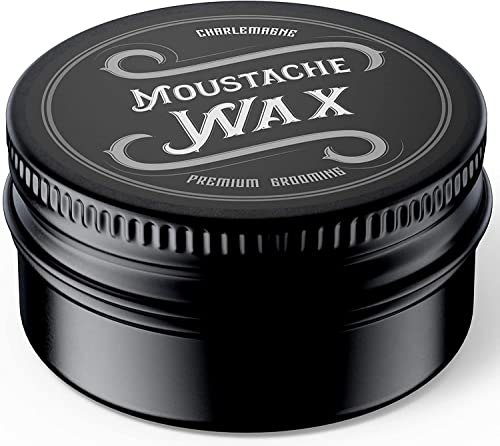 Charlemagne Moustache Wax - Schnurrbart Wachs - Bart Wachs Bartwichse Schnurrbart - Natürliche Inhaltsstoffe & echtes Bienenwachs -Bart Styling Wachs Bart Wax starker halt - Bartfestiger