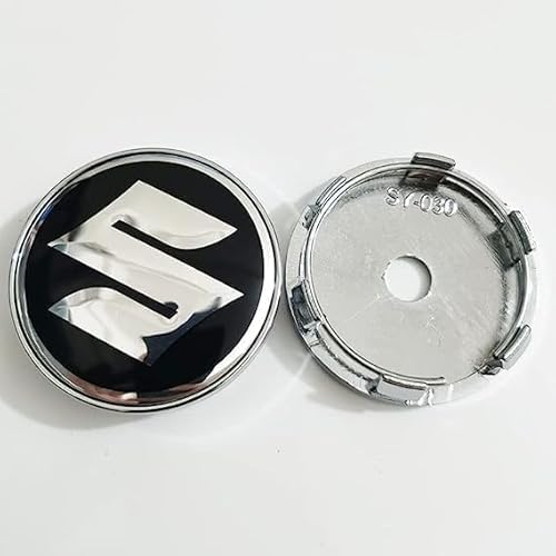VALKEM 4 Stück Nabendeckel für Suzuki 60mm, Wasserdicht Rostfrei Auto Radnabendeckel Zierdeckel, Felgendeckel Staubdicht Radnabenabdeckung Schmücken Zubehör,B