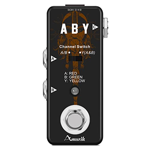 Amuzik ABY Box Line Selector AB Switch Guitar Effect Pedal Mini Size for True Bypass