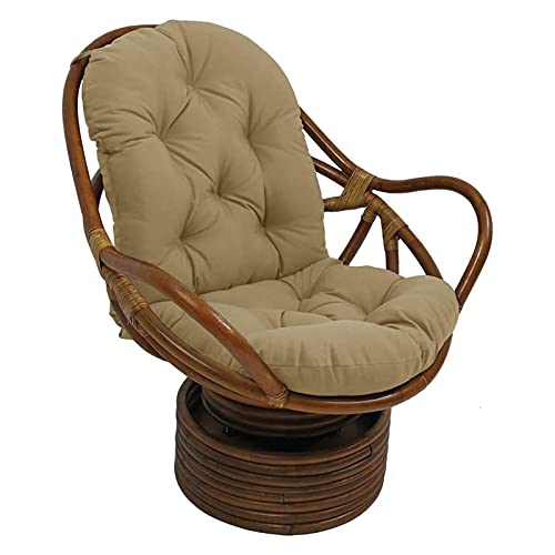 TDHLW Rattan Swivel Rocker Kissen, Kissenmatte füR Lehnstuhl, Rattan-Schaukelstuhl, Klappbares Gartensitzkissen, Kein Stuhl, Krawatten füR Indoor-Schaukelstuhlkissen,Khaki