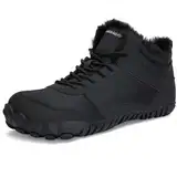 IceUnicorn Barfußschuhe Winter Barfuss Schuhe Damen Herren Breiter Zehenbox Traillaufschuhe Fitnessschuhe Minimalistische(Dunkel Schwarz,40EU)