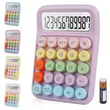 Bimormat Cute Electronic Calculator,12 Digit Large LCD Display and Big Round Buttons Candy-Colored Desktop Calculator for Office,School,Home,Business(DE-COR-Purple)