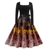 Generic Sexy Dress Halloween Kostüm Gothic Kleidung Damen Steampunk Kleid Schwarzes Kleid Damen Dirndelkleider Damen Günstig Faschingskostüme Damen Vintage Kleider（4-Coffee,M）