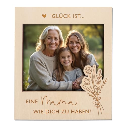 Joli Coon Muttertagsgeschenk - Bilderrahmen für euer gemeinsames Bild - Glück ist eine Mama wie dich zu haben - Muttertag Geschenk