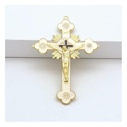 EVANEM Gold Katholische Wandkreuze, Christian Latin Cross Gebetskirche Dekor Hängen Kruzifix (Color : Style 2)