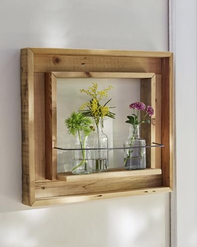 Dekoleidenschaft Wandregal Fenster aus recyceltem Holz, Deko-Fensterrahmen, Wanddeko, Blumenregal, Dekoregal, Blumenständer, Hängeregal, Holzfenster Upcycling, Holzregal, Pflanzenständer