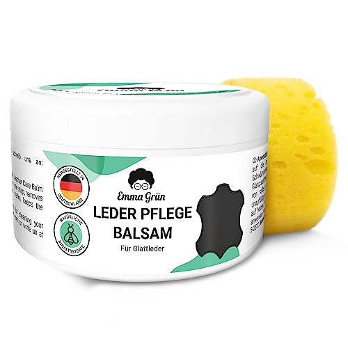 Emma Grün® Lederbalsam Lederfett Farblos 500ml [MIT BIENENWACHS] - Lederpflege für Schuhe, Jacken, Taschen & Sattel - Pflegemittel für Lederjacken & Lederschuhe - Sattelfett Made in Germany