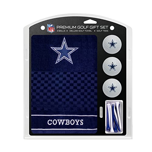 Team Golf NFL Dallas Cowboys Geschenkset: Besticktes Golf-Handtuch, 3 Golfbälle und 14 Golf-Tees 7,5 cm Regulation, dreifach gefaltetes Handtuch 40,6 x 55,9 cm, 100% Baumwolle