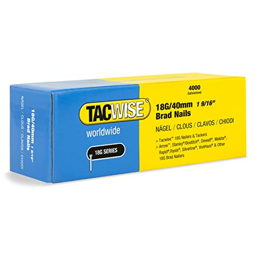 TACWISE 1714 Stauchkopfnägel Brad Typ 18G / 40 mm, verzinkt, Silberfarbig, 40mm