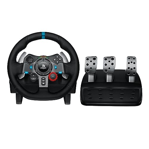 Logitech USB G29 Driving Force Gaming Rennlenkrad, Zweimotorig Force Feedback, 900° Lenkbereich, Racing-Lenkrad, Verstellbare Edelstahl Bodenpedale, PS4/PS3/PC/Mac - UK-Stecker - Schwarz, PC