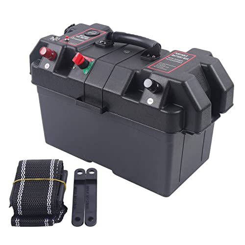 Batteriebox für Bootsmotor Schleppfischen Power Center Anzeige Verbindungen Batteriebox Boot USB Kunststoff
