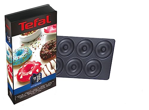 Tefal XA8011 Donuts Platte Nummer 11 | passend für Tefal Snack Collection SW852, SW853, SW854, SW857 und Snack Time SW341, SW342 | Inklusive Rezeptbuch | Aufbewahrungs-Box | Schwarz