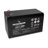 Tecnoware Ersatzbatterie für Unterbrechungsfreie Notstromversorgung (USV), Videoüberwachungs und Alarmsysteme - 12V Kapazität 7 Ah Faston-Anschluss 6.3 mm - Abmessungen 15,1 x 9,4 x 6,5 cm