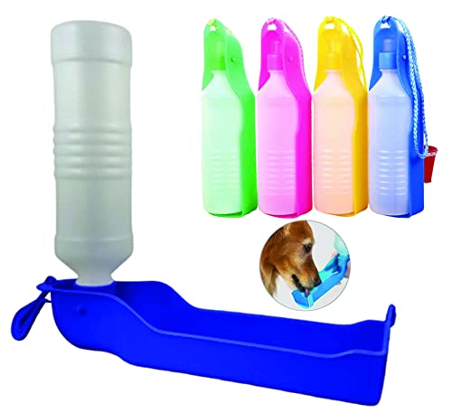 PARENCE.- 500 ml tragbare Hundewasserflasche / zusammenklappbare Wasserflasche für Hunde, Katzen, Haustiere / Outdoor-Aktivitäten, im Freien. - Farbmix (Grün, Blau, Rot, Pink)