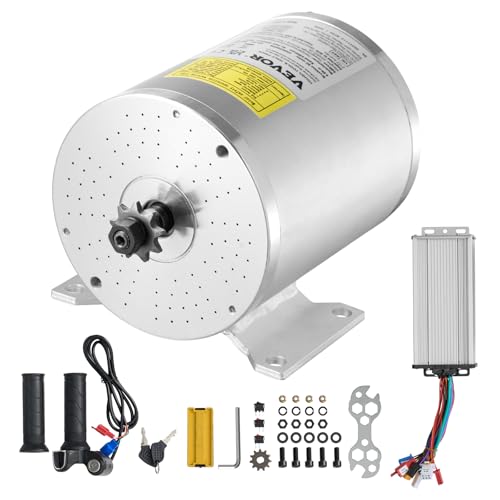 VEVOR 2000 W elektrischer bürstenloser Gleichstrommotor-Bausatz – 48 V 4300 U/min Motor mit verbessertem Drehzahlregler und Gasgriff-Bausatz für Go Karts E-Bike Motorrad Roller DIY
