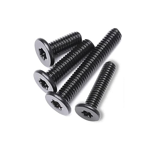 LOEASE 20/50 Stück Schwarze Torx-Schrauben mit dünnem Kopf M2,5 M4 M5 304 Edelstahl Sechslappen-Flachkopfschrauben (Size : M5*8-20pcs)