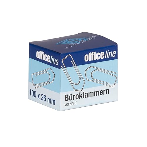 WEDO Büroklammer 26 mm spitz, 100er Pack, glanzverzinkt