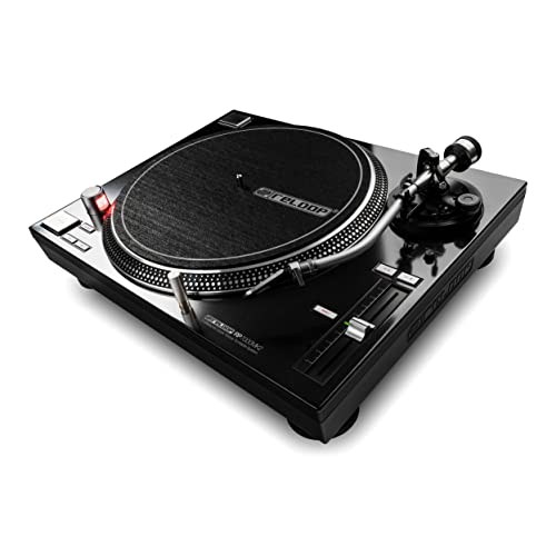 Reloop RP-7000 MK2 – Professioneller DJ Plattenspieler mit Upper Torque Quartz Direktantrieb, neuer Tonarmbasis, S-Tonarm, hochauflösende Pitch Sektion mit digitalem Fader, schwarzmetallic