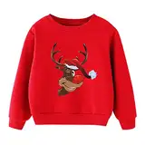 Jungen Weihnacht Pullover Kinder Sweatshirt Mädchen Rundhals Weihnachtspuli Weihnachtsoutfit Christmas Rentier Langarmshirts Weihnachtskleidung Weihnachten Geschenke