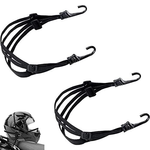 DRERIO 2 Stück Fahrrad Rack Straps Elastische Gepäck Straps Verstellbare Bungee Schnüre Flacher Bungy Strap Extrem Starkes elastisches Fahrrad Gepäck Seil mit 2 Haken für Fahrrad Schwarz 60cm-90cm