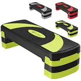 ACTIVE FOREVER Stepper für Übung 3-Stufen, Aerobic Stepper Board und 3 höhenverstellbar 10cm/15cm/20cm, rutschfeste Fitness Stepper Ausrüstung für Übung Workout Home Office, 78×30 cm (Schwarz Rot)