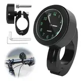 SPERMUOY Motorrad Uhr wasserdicht,22-25mm Motorrad Uhr Lenker Nachtleuchtende Motorrad Lenkeruhr,Wasserdicht Motorraduhren für Lenker, Lenkerhalterung Uhr für Motorräder, Elektrofahrzeuge-Schwarz