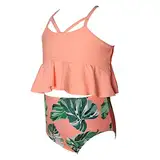 SDGTMYJSY Bikini Mädchen Bademode Tankini Set Zweiteilige Badeanzüge Für Mädchen, Rüschensaum, Tankini-Set, Badeanz