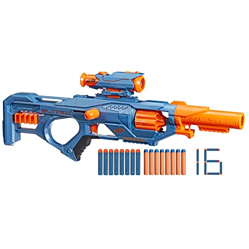 NERF Elite 2.0 Eaglepoint RD-8 Blaster, 8-Dart Trommel, Abnehmbares Fernrohr und Abnehmbarer Lauf, 16 Darts, Bolzen, Mehrfarbig