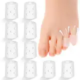 10 StüCk Gel Zehen Kappen Atmungsaktive Zehenschutz Silikon Kleiner Zeh Weiche Zehenmanschetten Zehenschoner FüR MäNner Frauen Gegen HüHneraugen Blasen Schmerzlinderung(Mit Löchern)