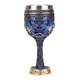 Medieval Goblet Resin Cup with Stainless Steel Liner Unique Home Decor and Practical Wine Glass Hand Painted Dragon Design Perfect for Father's Day Themed Party (030-10)