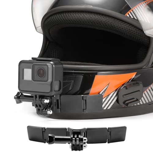 Lupholue Motorradhelm-Kinnhalterungs-Kits mit selbstklebenden gebogenen Pads for GoPro Hero 12, 11, 10, 9, 8, 7, (2018), 6 5 4 3, Hero Black, Session, Xiaomi Yi, SJCAM, Camppark