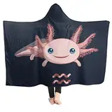 ARTIEMASTER Axolotl Decke mit Kapuze, weicher und leichter Flanell, geeignet für Bett, Wohnzimmer und Reisen, 127 x 101,6 cm, für Kinder