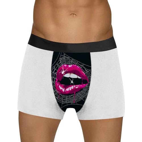 WKAYsIV Mit Eingriff lässiger Komfort, Valentinstag Karneval, Bedruckte Unterwäsche Funktionsunterwäsche Herren Boxershorts (White, XXXL)