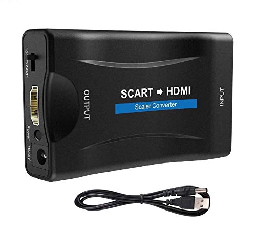 Scart Auf Hdmi Adapter scart Konverter Sie Den Analogen Eingang in Einen 720p/1080p Video Audio Adapter Für HDTV Stb VHS Xbox Ps3 Sky DVD Crt Blu-ray…