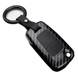 OTMIK ABS-Kohlefaser-Autoschlüssel-Schutzhülle für Opel Astra Corsa Meriva Zafira Astra J Mokka Insignia Chevrolet Schlüsselgehäuse Zubehör (Carbon Schwarz, 2 Tasten)