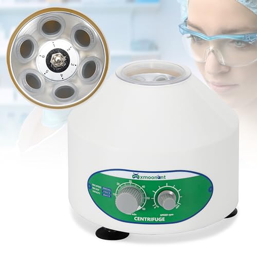 Mxmoonant Laborzentrifuge, 4000rpm, 6x20ml, 1790xg, 60min Timer, 4kg, φ245x215, geeignet für 20ml/15ml/10ml/5ml Teströhrchen, für Trennung von Proben, Qualitative Analyse (EU Stecker)